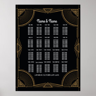 Table Wedding Gatsby Art Deco Poster 20 Seating