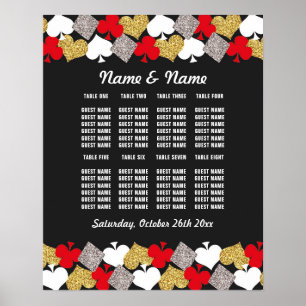 Table Wedding  Poster Seating Vegas Casino Cards