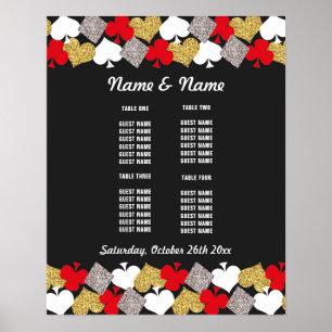 Table Wedding  Poster Seating Vegas Casino Cards