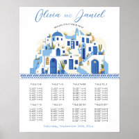 Table Wedding Seating 8 Santorini Greece Blue