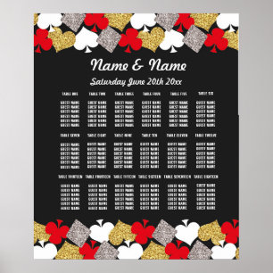 Table Wedding Vegas Casino Seating 18 Tables Poster