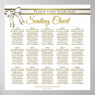 Tableau 15 Mariage de ruban blanc et or