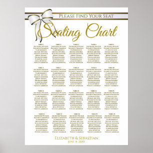 Tableau 20 Mariage de ruban blanc et or