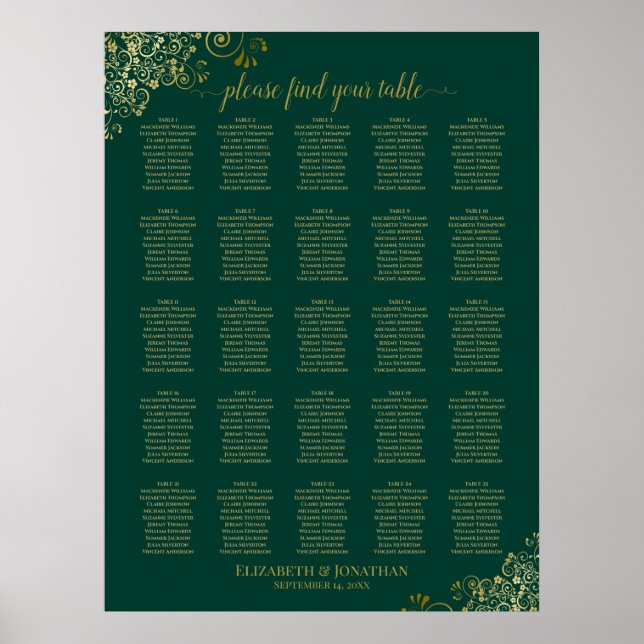 Tableau 25 Gold Emerald Green Mariage (Devant)
