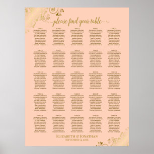 Tableau 25 Mariage de plage d'or et de corail