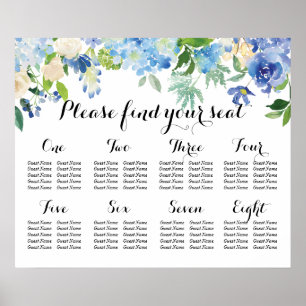 Tableau 8 - Florales bleues et Hydrangea