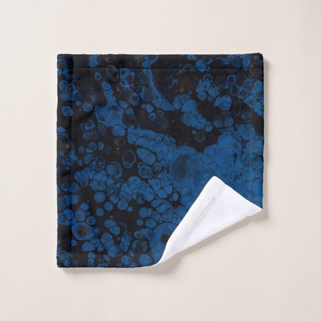 Tableau abstrait bleu et blanc (Gant de toilette)