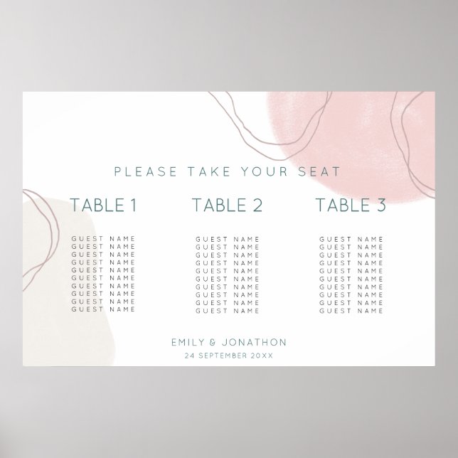 Tableau Abstrait de la forme 3 petit Mariage (Devant)