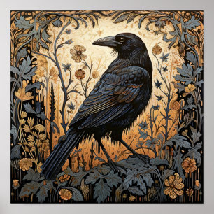 Tableau Abstrait d'oiseaux de corneille