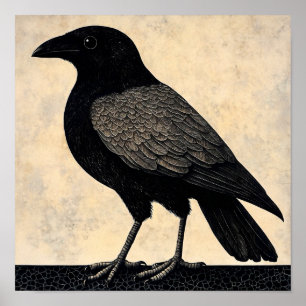Tableau Abstrait d'oiseaux de corneille