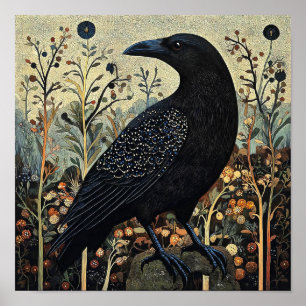 Tableau Abstrait d'oiseaux de corneille