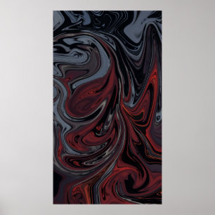 Tableau abstrait gris et rouge