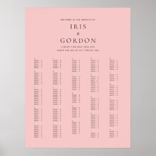 Tableau alphabétique élégant minimaliste Rose