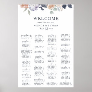 Tableau alphabétique floral simple et rustique