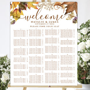 Tableau alphabétique Mariage Rustique d'automne