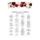 Tableau alphabétique marsala et rose floral