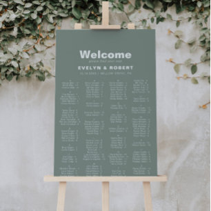 Tableau alphabétique minimaliste vert