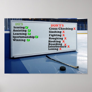 Tableau blanc de Hockey Do et Don't