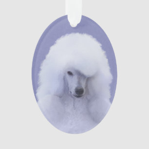 Tableau blanc standard de caniche - Art original d