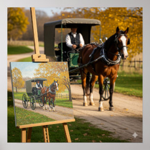 Tableau Cheval et Buggy