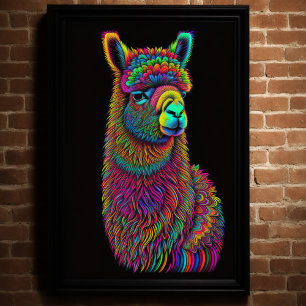 Tableau coloré Abstrait d'une lama 2:3