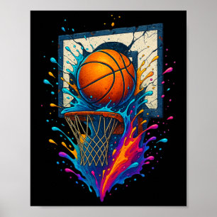 Tableau Coloré Slam Dunk Splash Panneau Éclaboussu