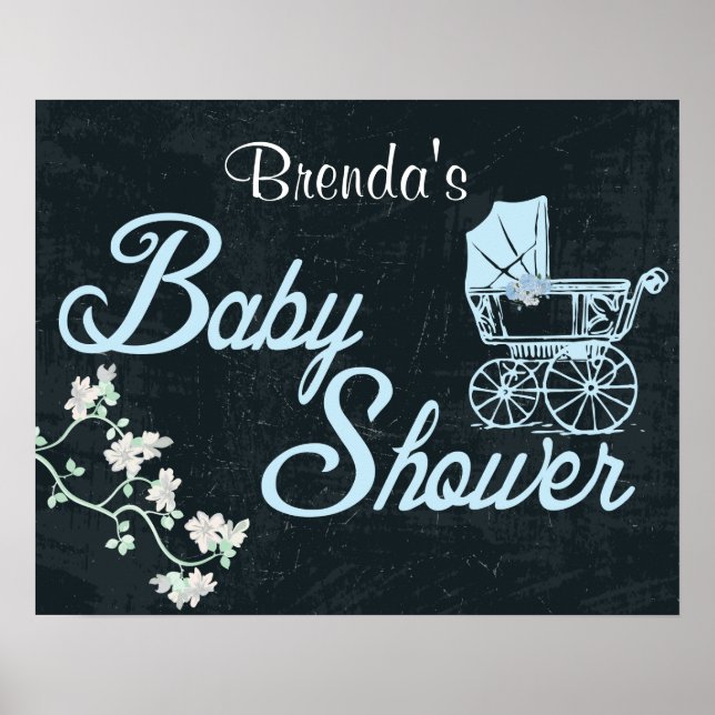 Tableau craie, Affiche personnalisée pour Baby Sho (Devant)