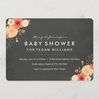 Tableau craie floral | Invitation à une baby showe