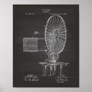 Tableau d'art de brevet du moulin à vent 1893