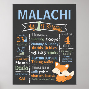 Tableau de bord d'anniversaire - Woodland, Red Fox