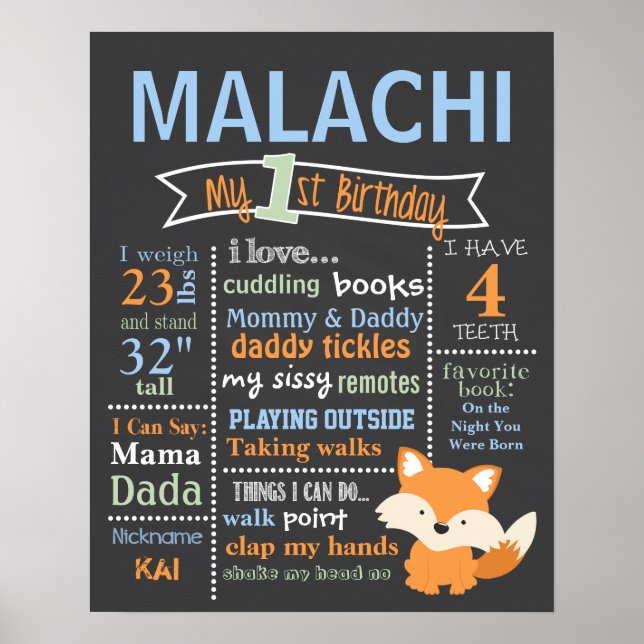 Tableau de bord d'anniversaire - Woodland, Red Fox (Devant)