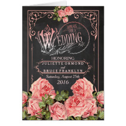 Tableau de bord de mariage vintage - Carte de voeu