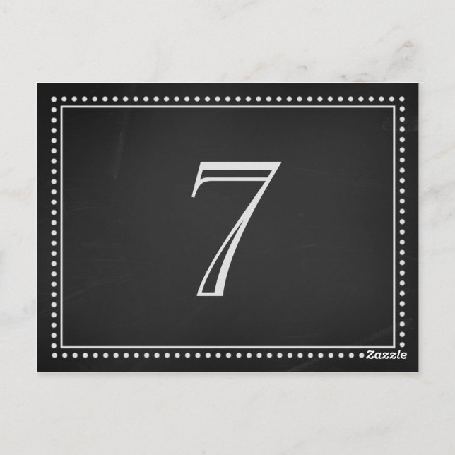 Tableau de bord des cartes de numéro de table mari (Dos)