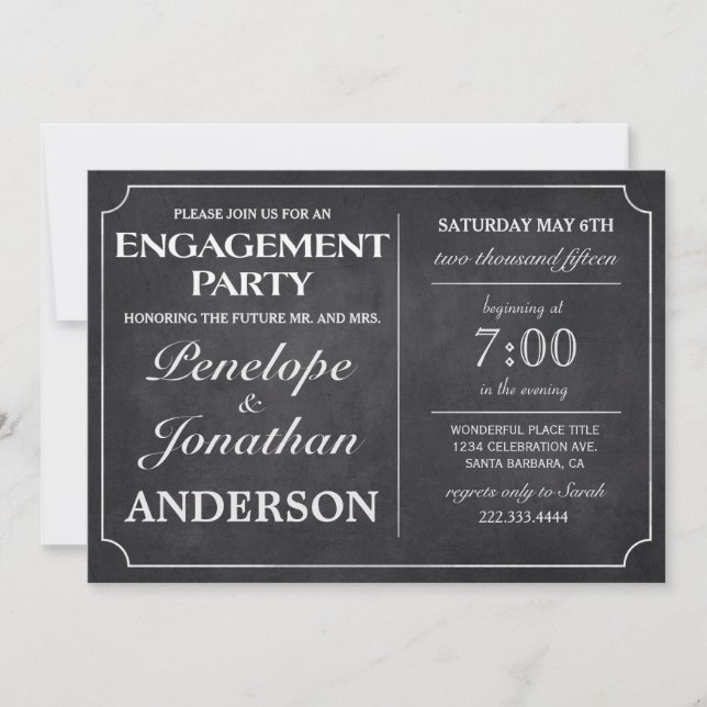 Tableau de bord des invitations des parties d'enga (Devant)