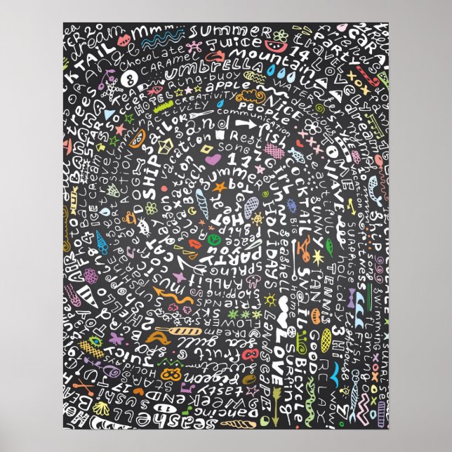 Tableau de bord dessiné à la main avec thème Été L (Devant)