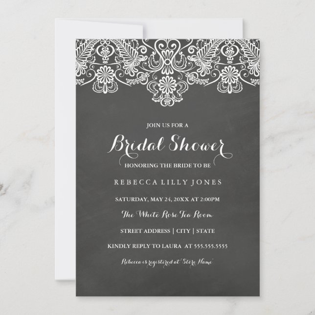 Tableau de bord et dentelle blanche | Invitation d (Devant)