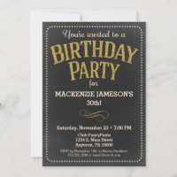 Tableau de bord Invitation d'anniversaire Adulte H
