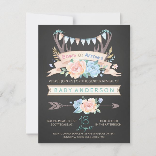 Tableau de bord Tribal Antler Genre Invitations (Devant)