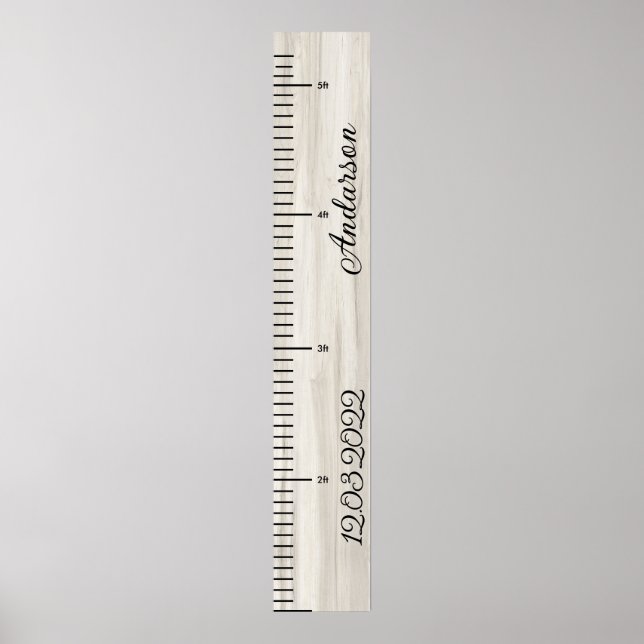 Tableau de croissance du bébé en bois personnalisé (Devant)