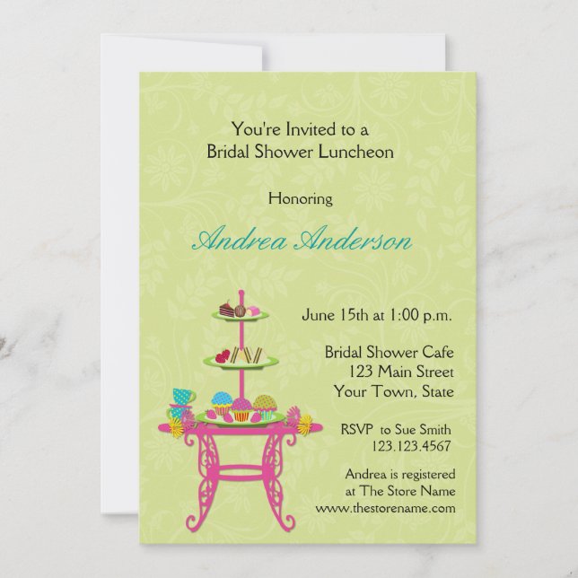 Tableau de dessert, déjeuner nuptiale, invitation (Devant)