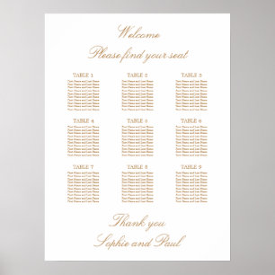 Tableau de disposition de mariage à 9 tables Beige