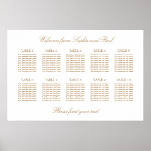 Tableau de disposition de mariage de table 10 beig