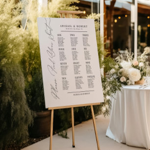Tableau de disposition de mariage moderne minimali