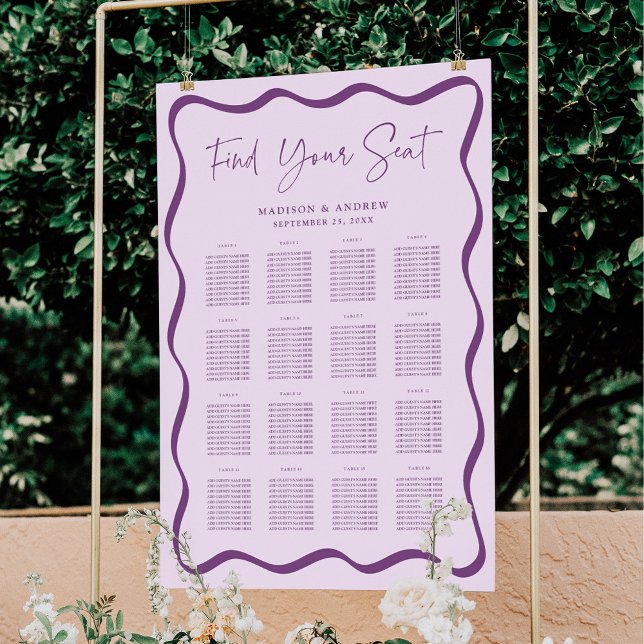 Tableau de disposition de table moderne violet ond (Créateur téléchargé)