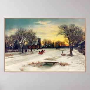 Tableau de la veille de Noël (1885) par W. C. Baue