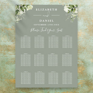 Tableau de mariage à la verdure florale verte saug