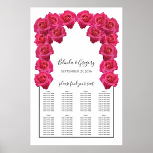Tableau de Mariage aux Roses Roses Rustiques Rose