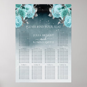 Tableau de Mariage de luxe Dusty Blue Floral