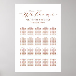 Tableau de Mariage du script de dainty en terre cu