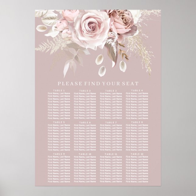 Tableau de Mariage floral luxueux (Devant)